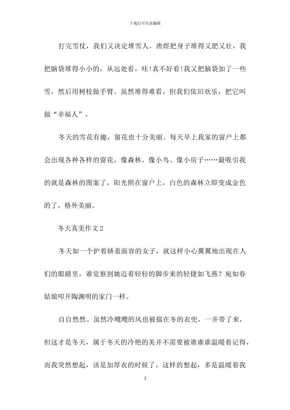 冬天真美作文7篇_第3页