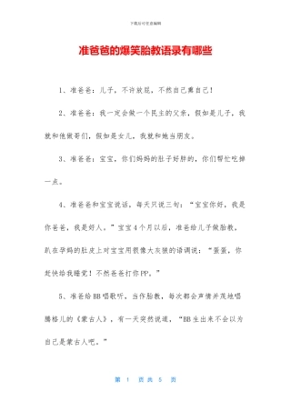 准爸爸的爆笑胎教语录有哪些