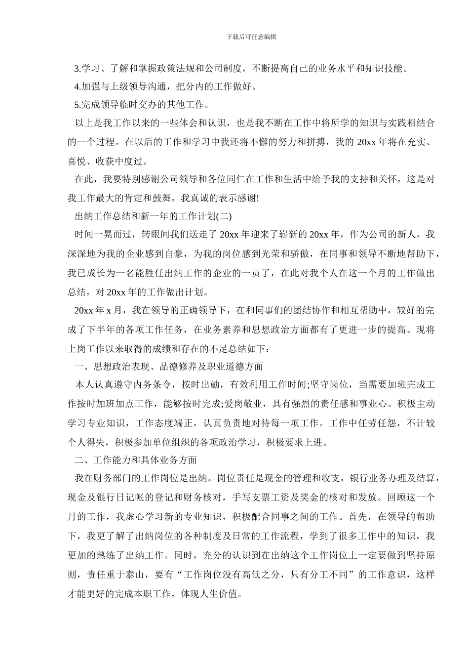 出纳工作总结和新一年的工作计划_第2页