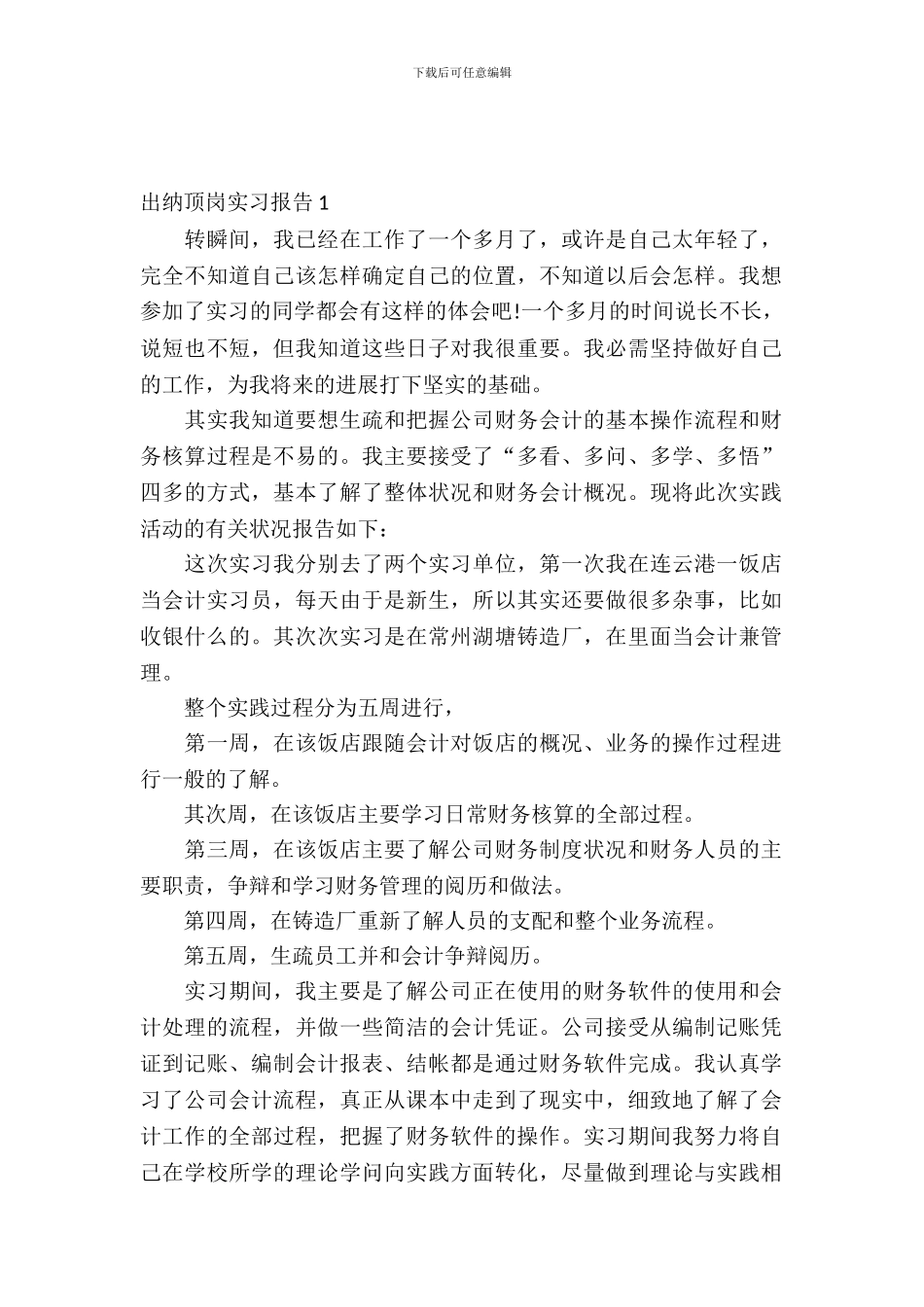 出纳顶岗实习报告_第2页