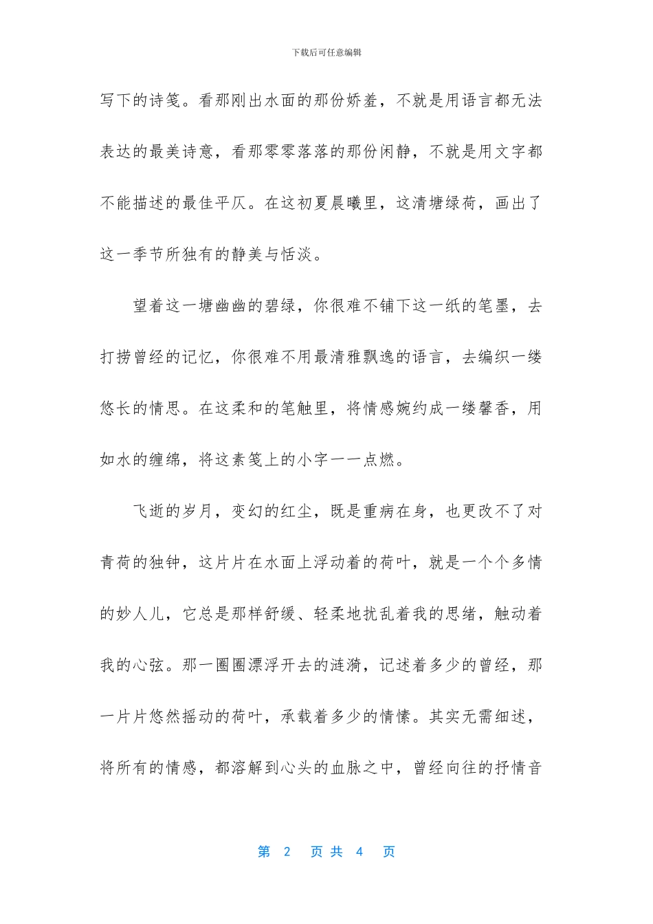 初夏之荷塘抒情散文_第2页