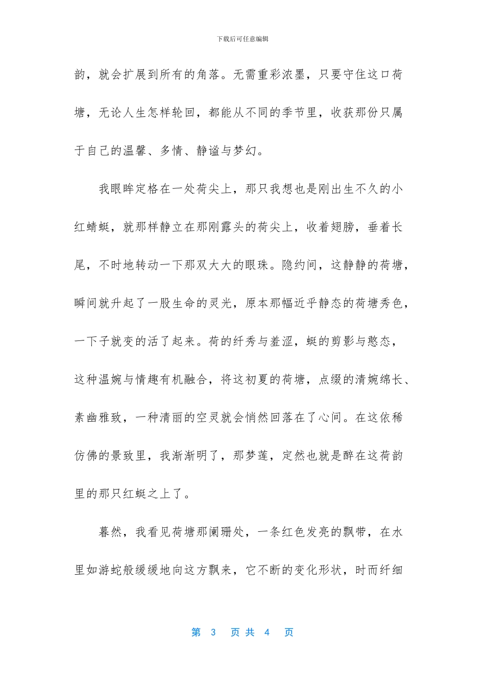 初夏之荷塘抒情散文_第3页