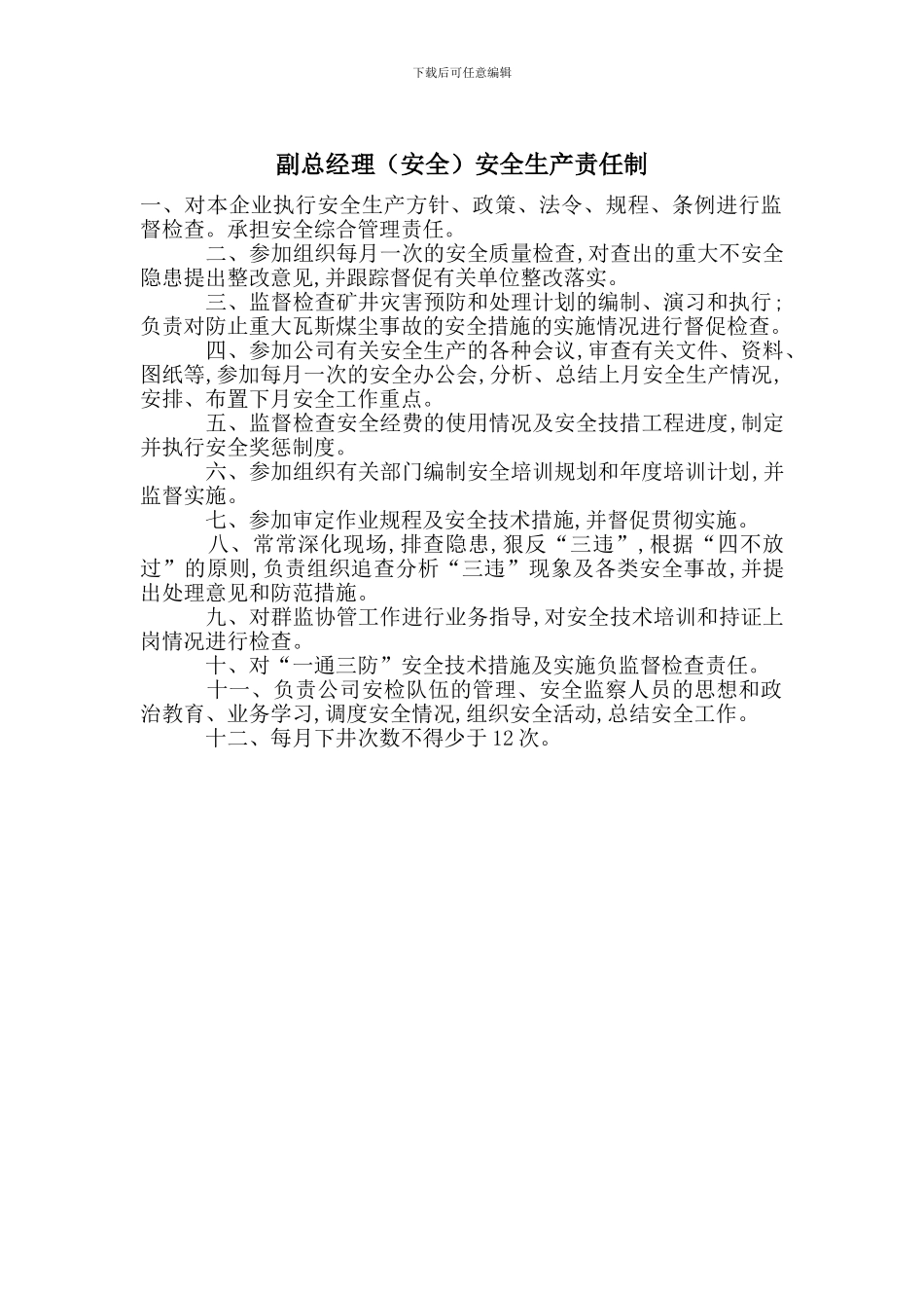 副总经理安全生产责任制_第1页