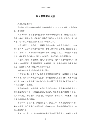 副总就职表态发言