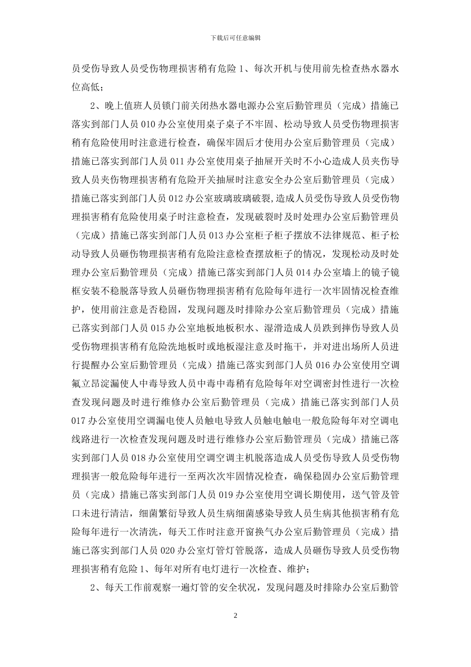 办公室危险源清单办公室_第2页