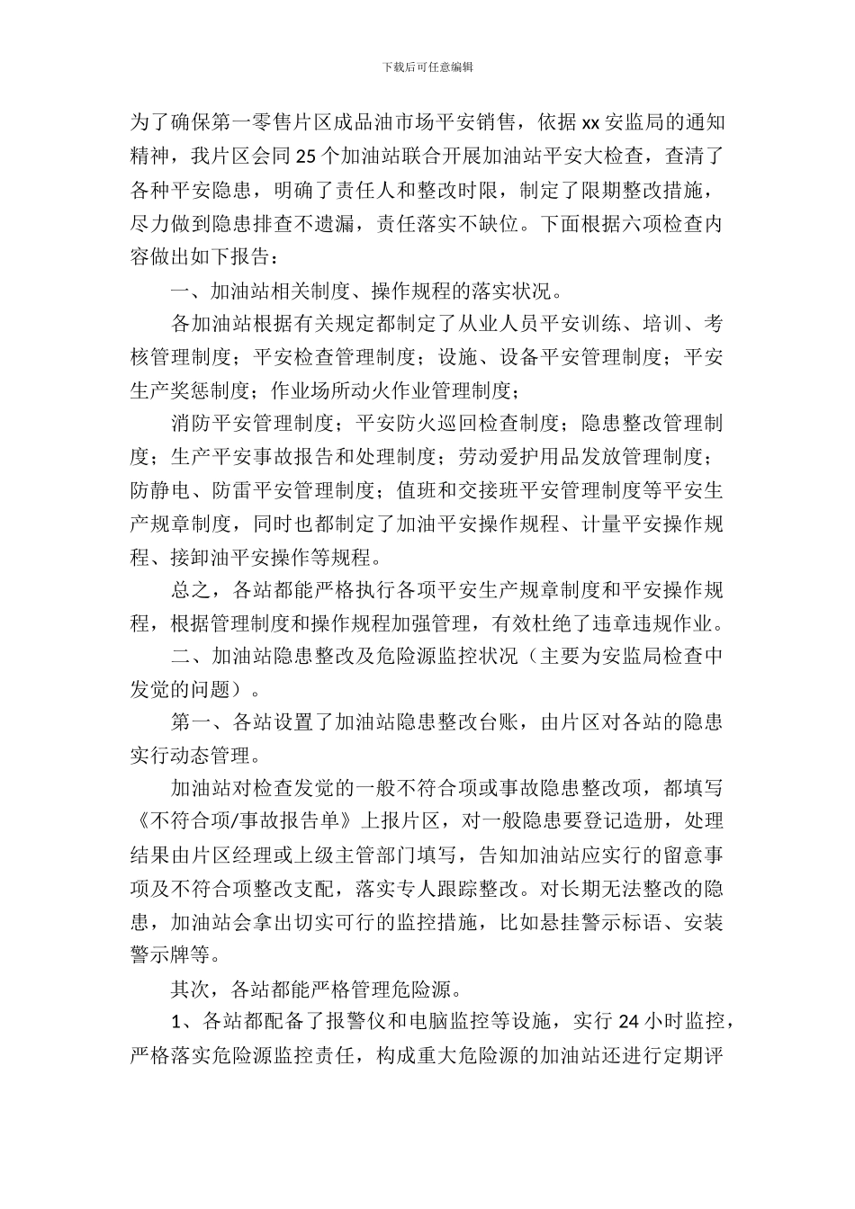 加油站设备自查报告范文_第2页