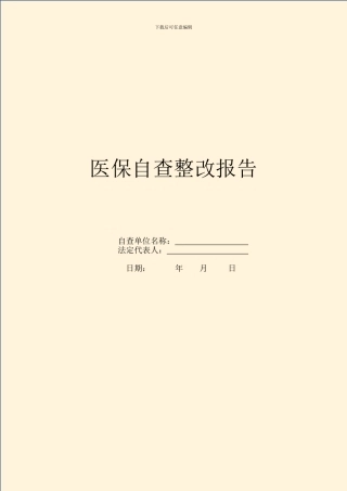 医保自查整改报告