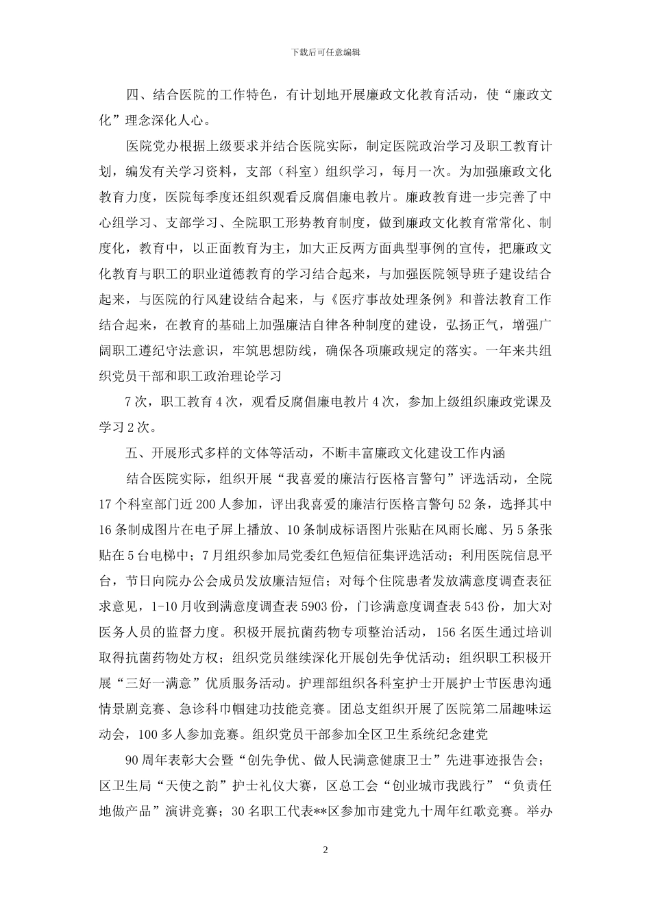 医院创建市级廉洁文化示范点工作汇报_第2页