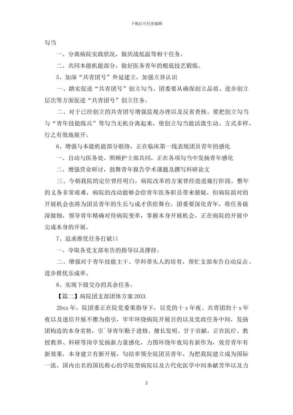 医院团支部个人计划2024_第2页