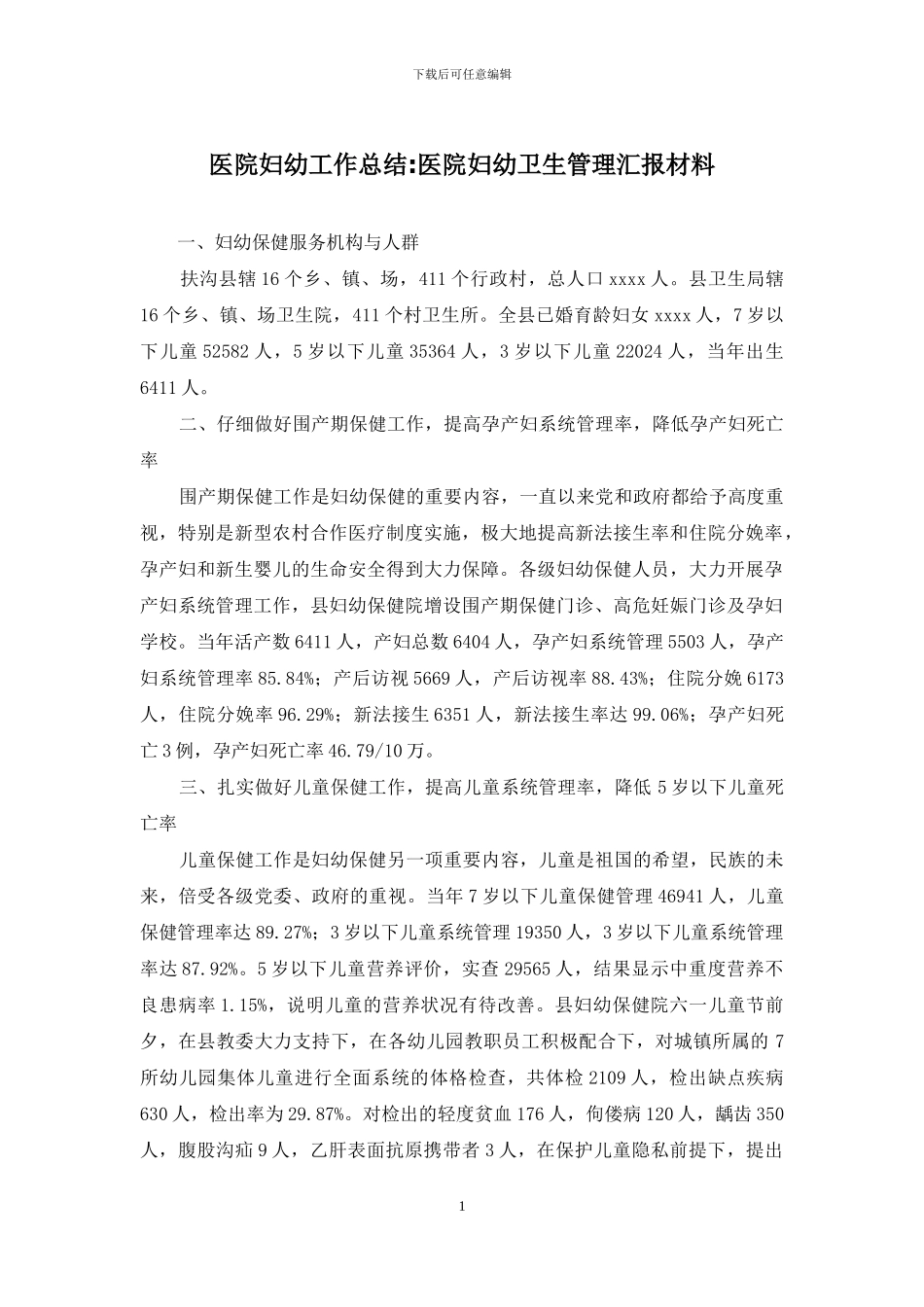 医院妇幼工作总结_第1页