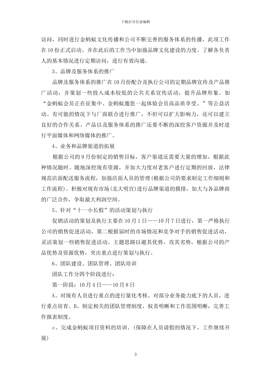 十月份营销计划_第3页
