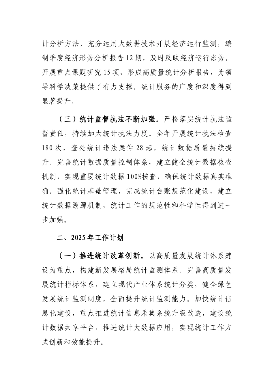2024年工作总结及2025年工作计划（统计局）_第2页