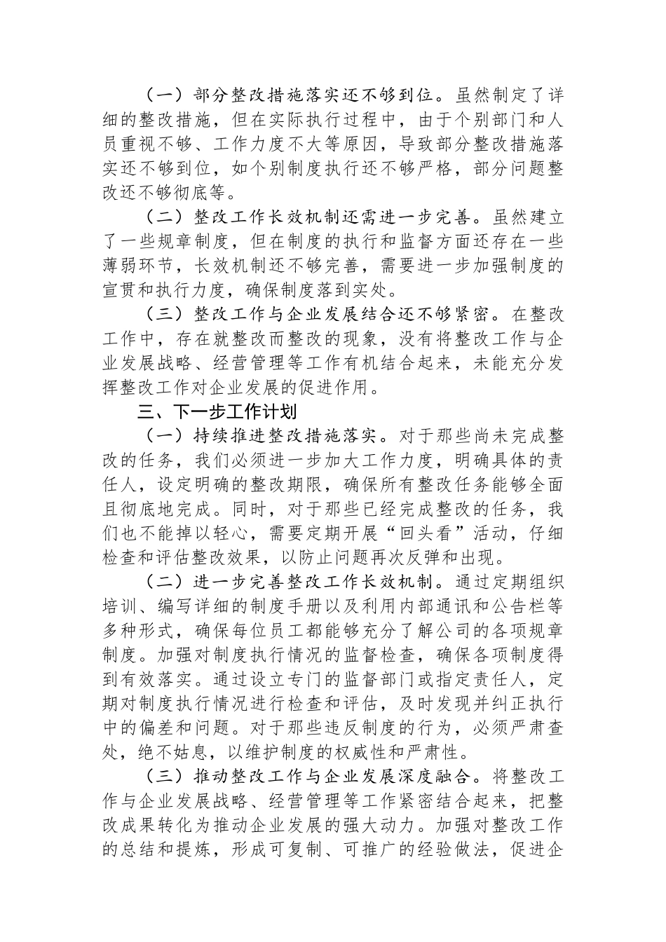 2024年国有企业巡察整改工作情况报告_第3页