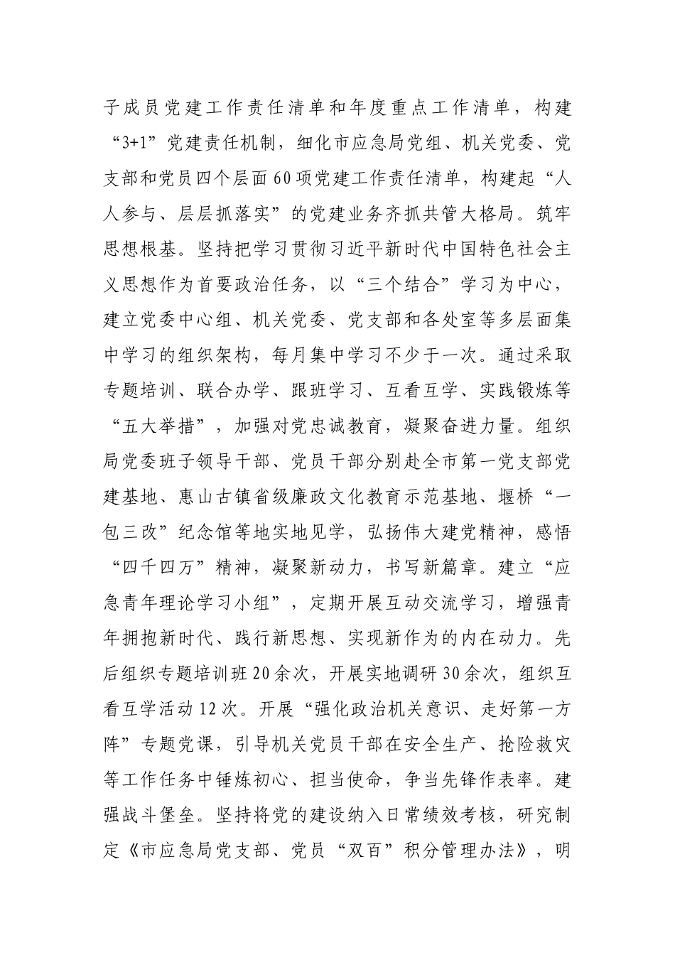 2024年落实全面从严治党主体责任工作情况报告（应急局党组）_第2页