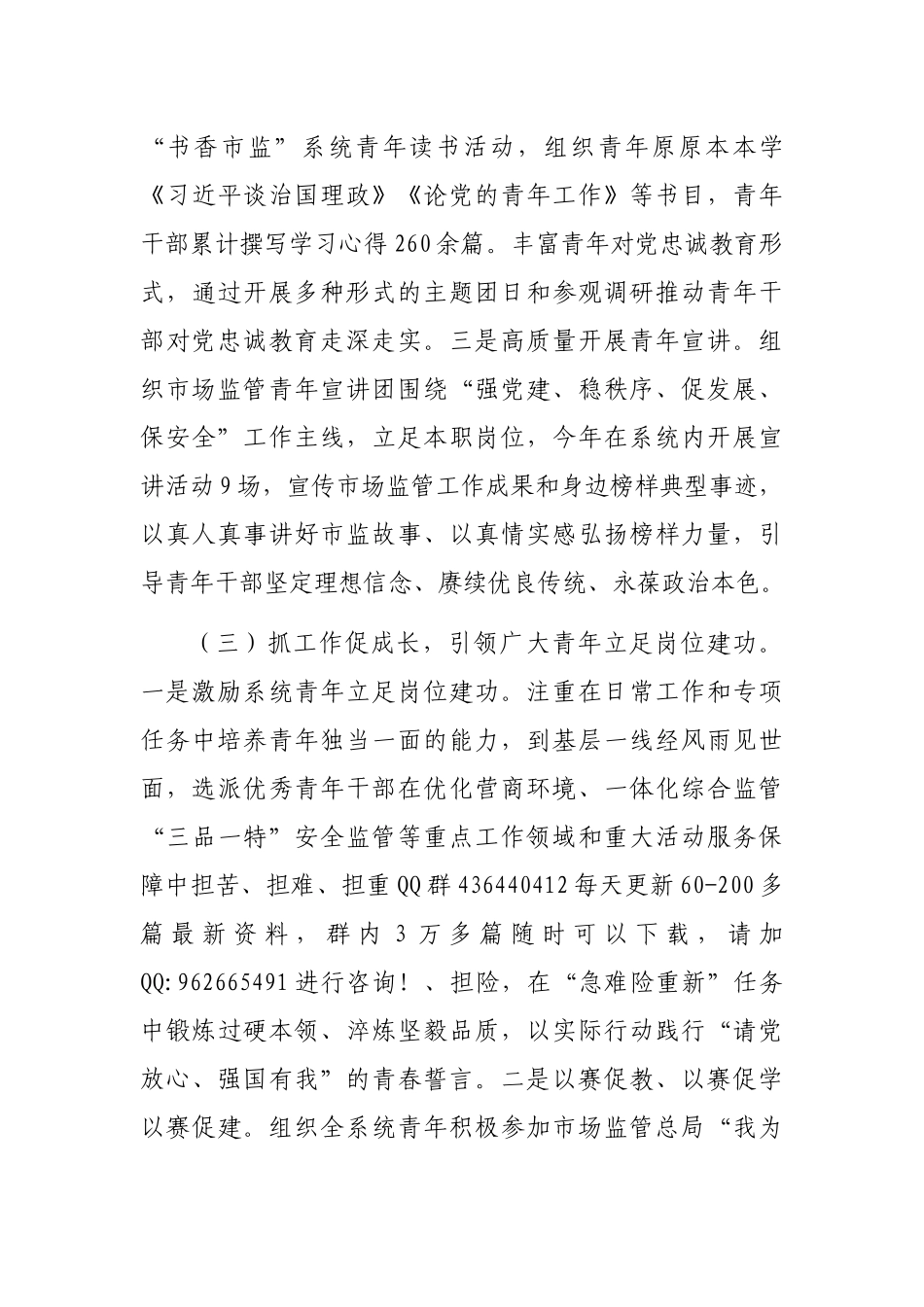 2024年青年工作总结（市场监管局党组）_第3页