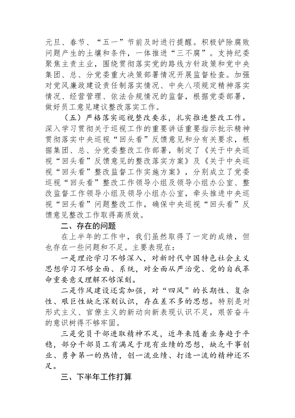 2024年上半年全面从严治党工作情况报告_第3页