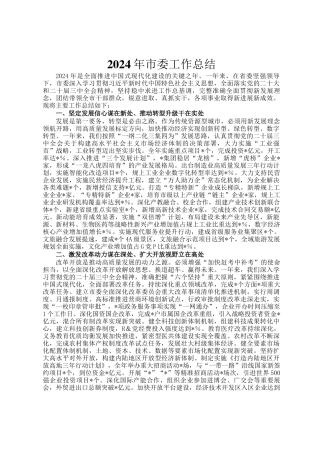 2024年市委工作总结