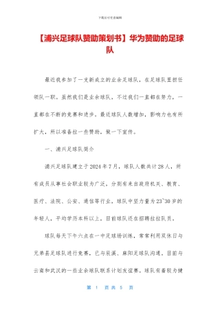 华为赞助的足球队