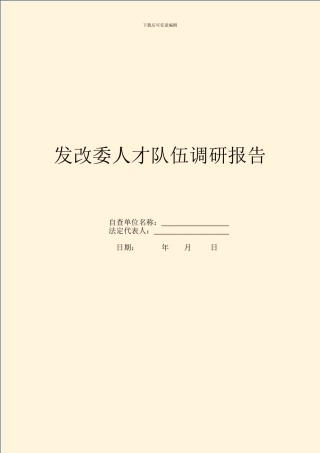 发改委人才队伍调研报告