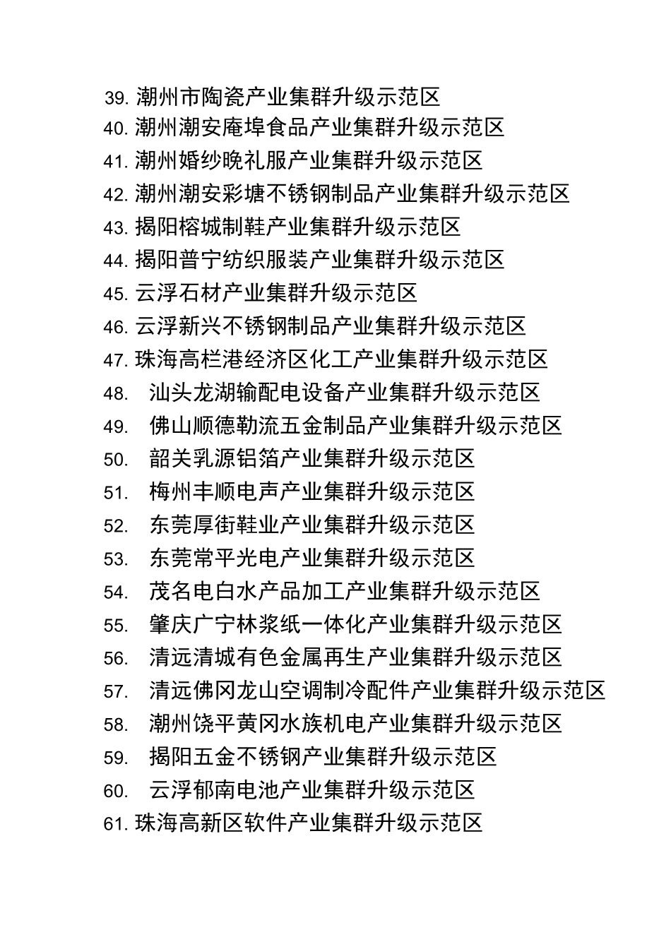广东省产业集群升级示范区名单_第3页