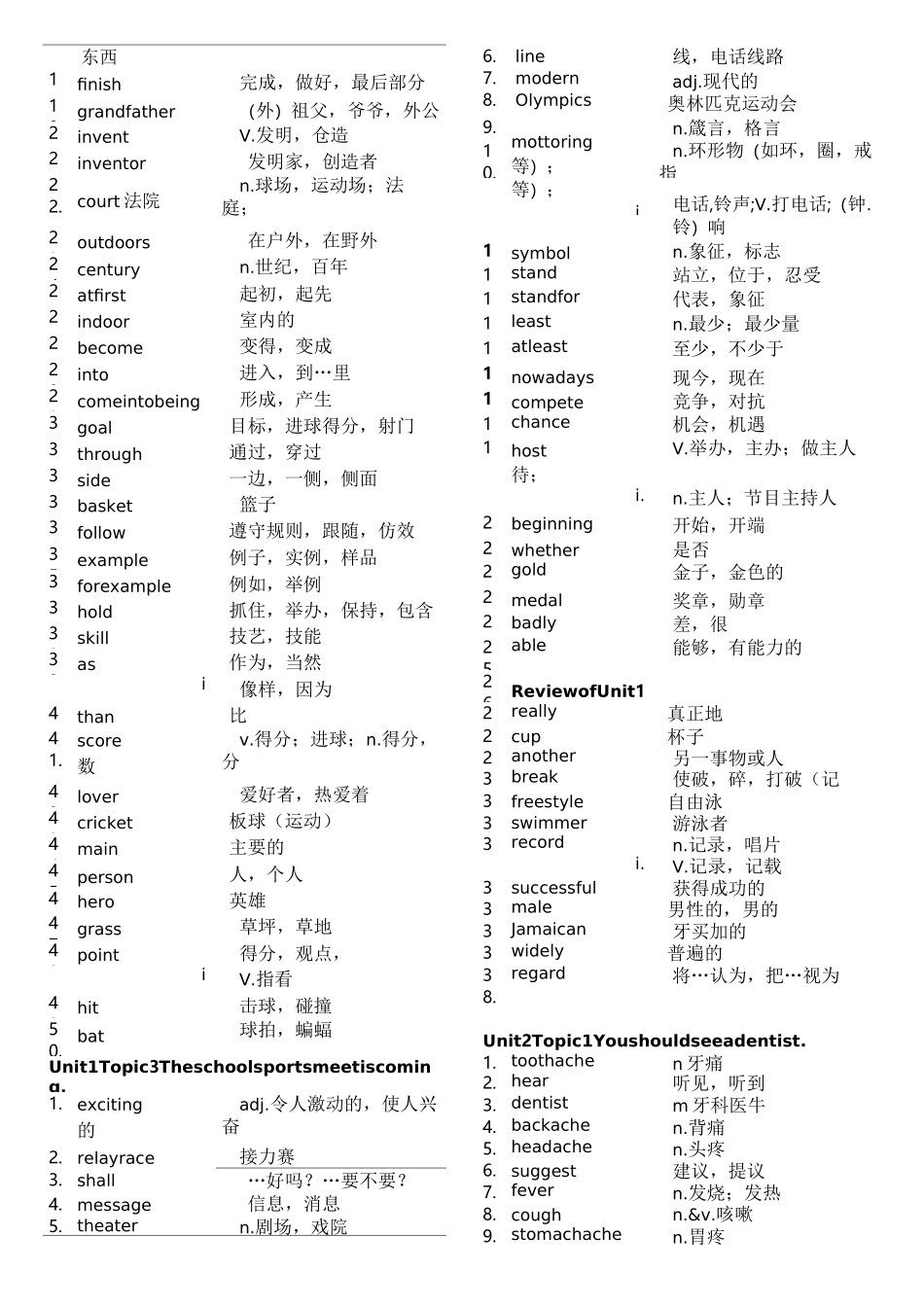 仁爱英语八年级上册 单词表标准版_第3页