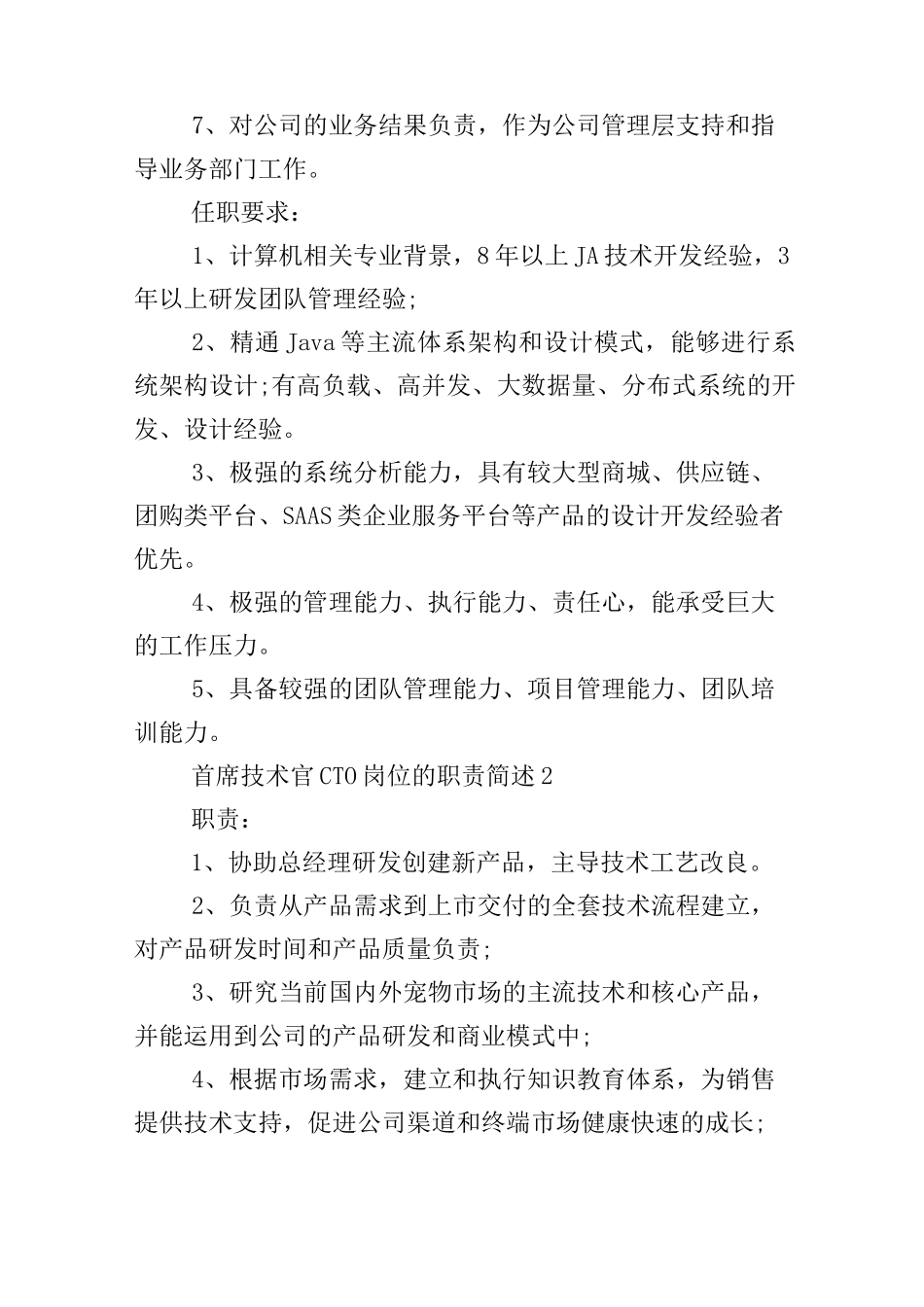 首席技术官CTO岗位的职责简述_第2页