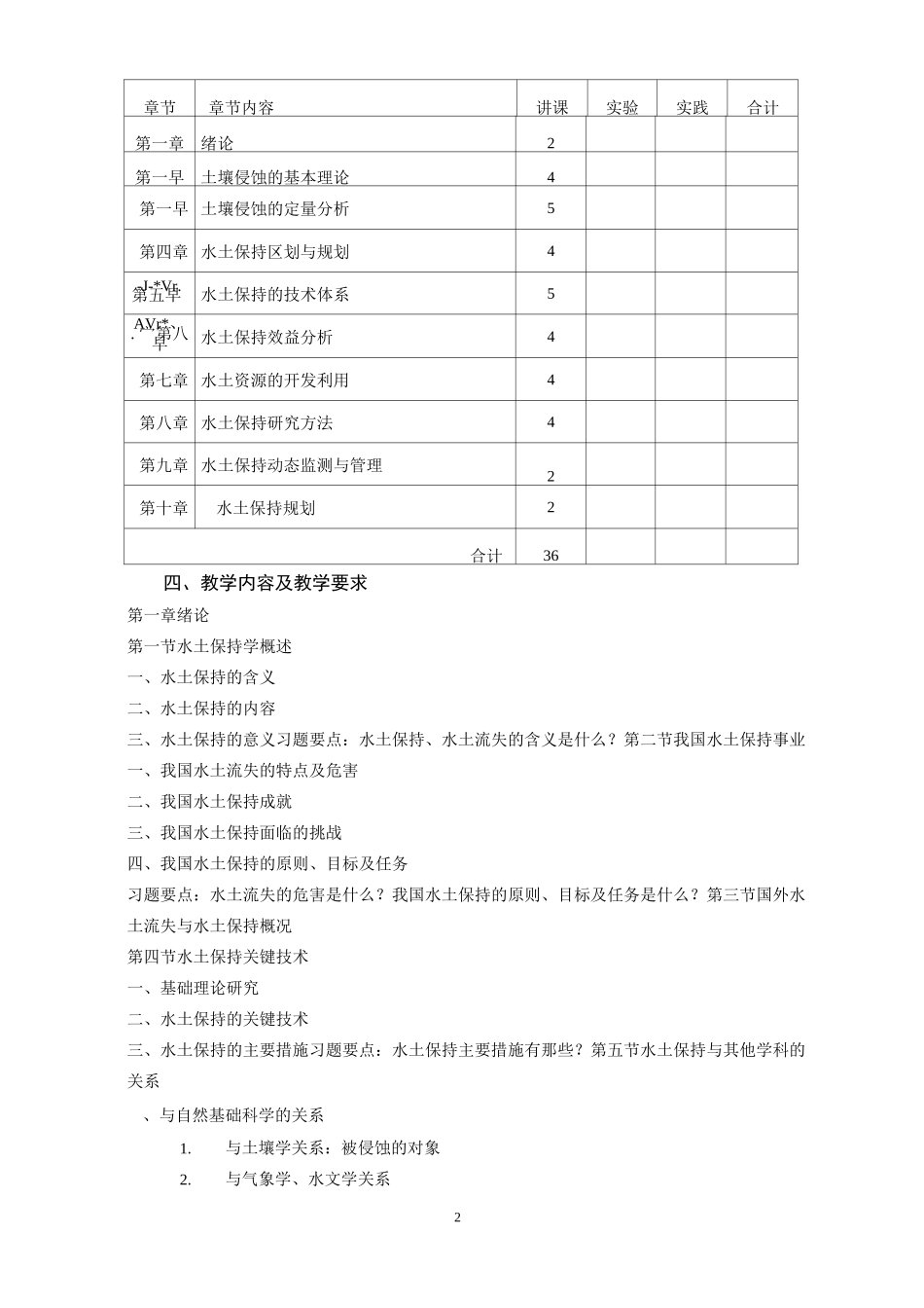 《水土保持》教学大纲_第2页