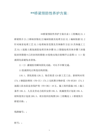 --桥梁预防性养护方案-