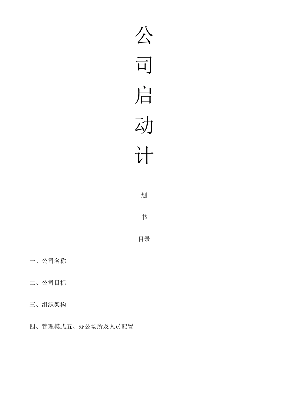 公司启动计划书 _第1页