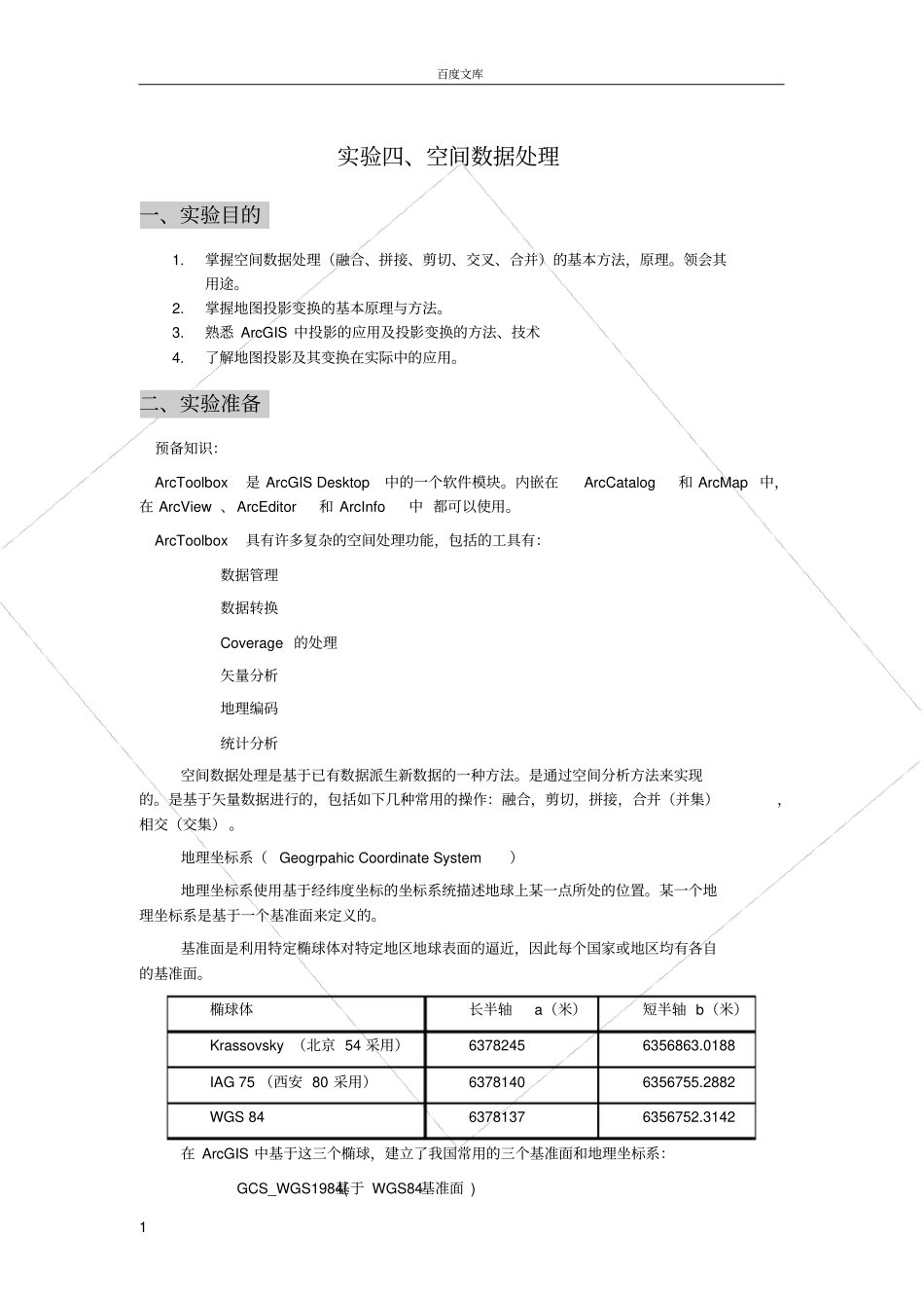 试验4、空间数据处理_第1页