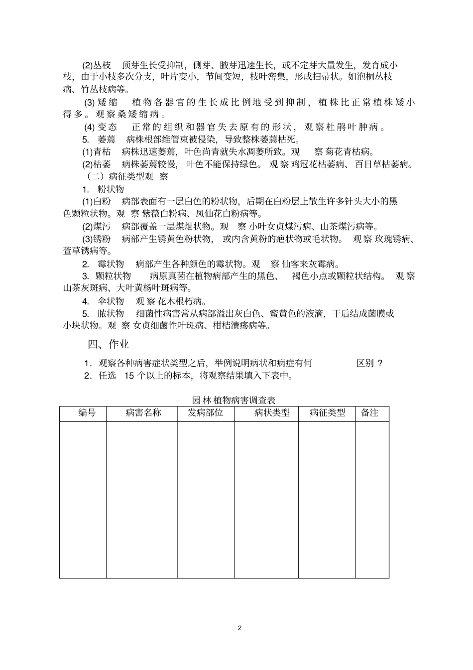 试验一园林植物病害主要症状类型观察_第2页