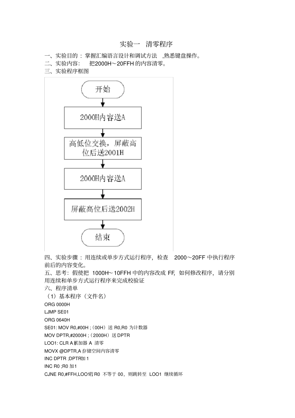 试验一清零程序_第1页