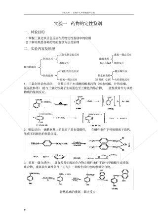 试验一药物的定性鉴别