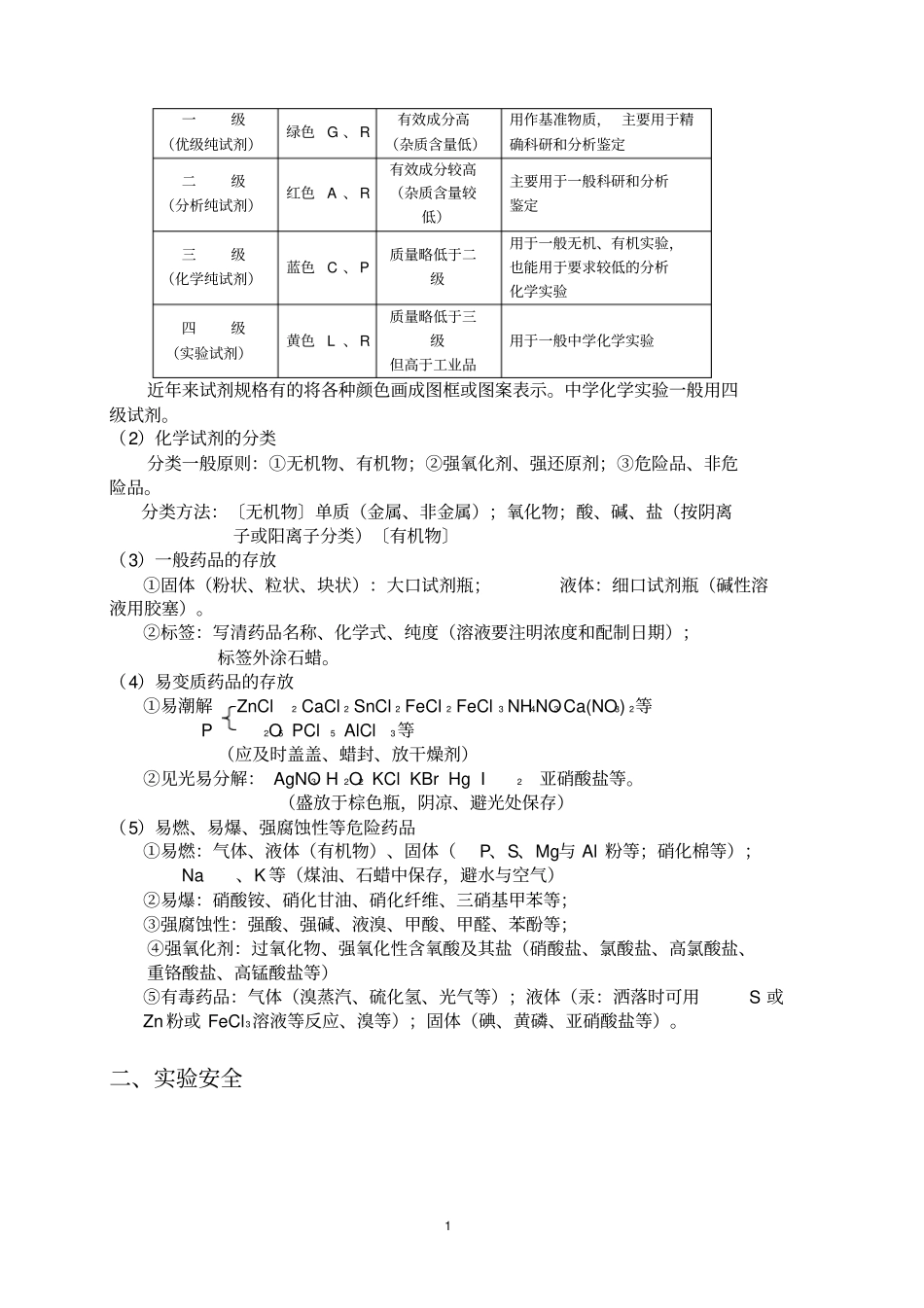 试验一试验设备、药品的管理与试验安全_第2页
