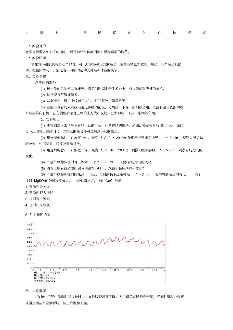 试验七胃肠运动的直接观察_第1页
