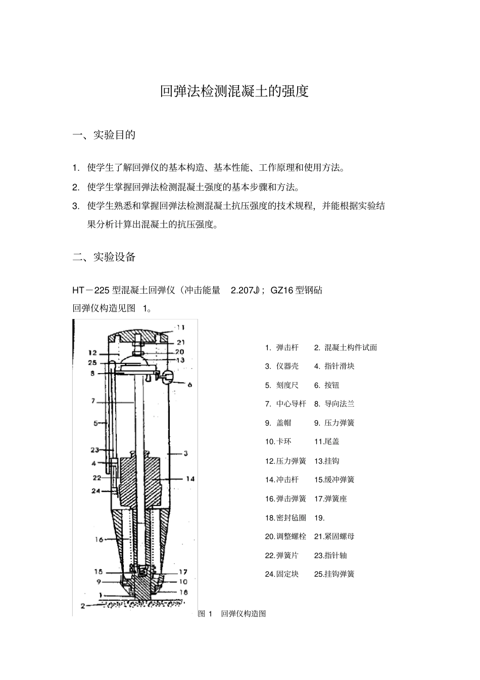 试验二回弹法测混凝土强度_第1页