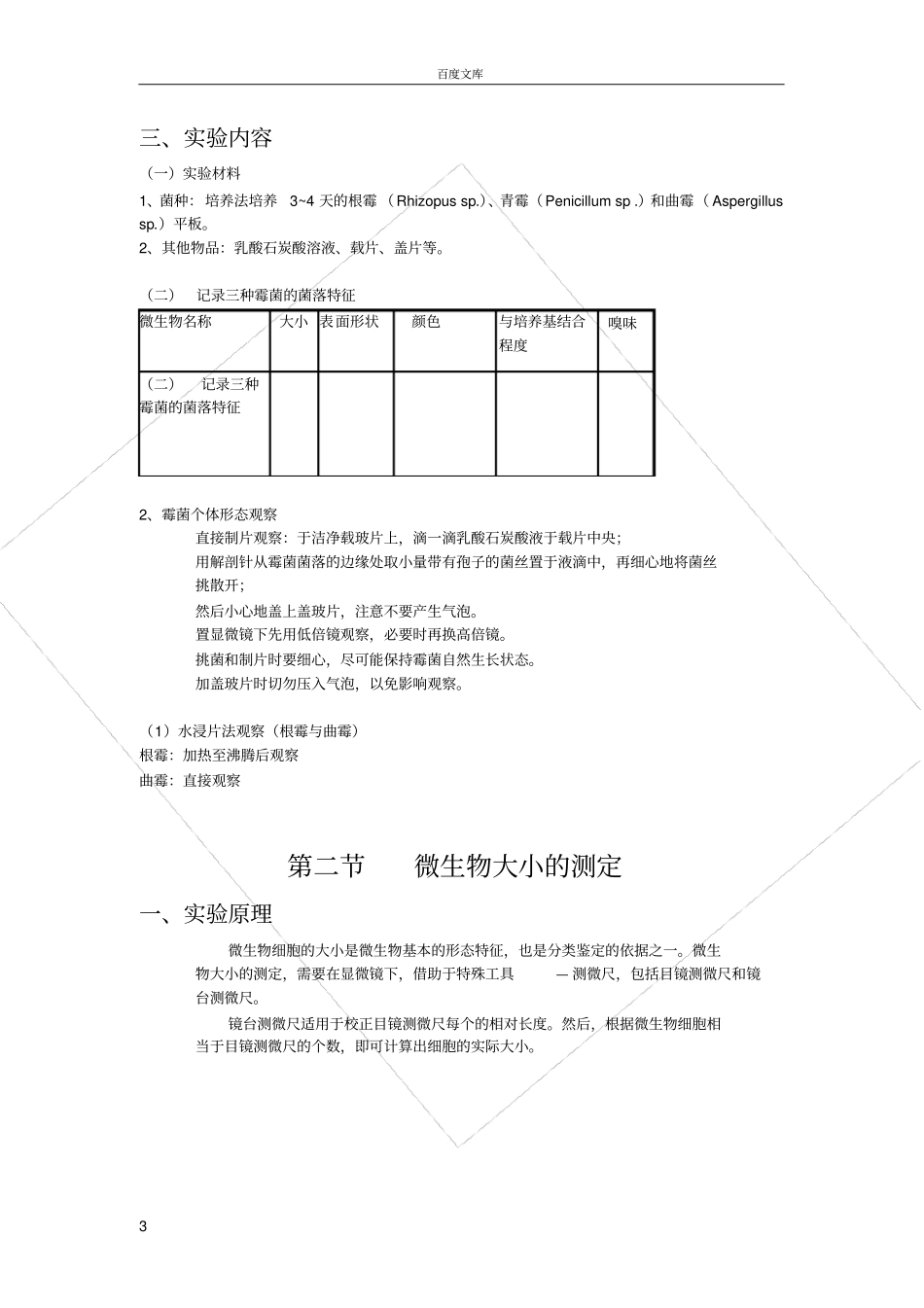 试验五-霉菌的形态观察_第3页