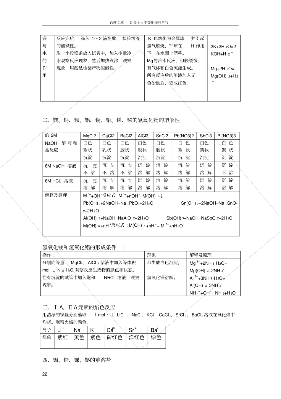 试验五碱金属碱土金属锡铅锑铋_第2页