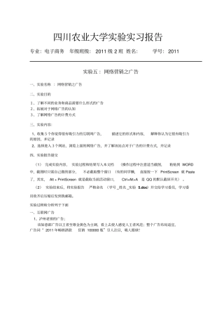 试验五：已完成网络营销之广告