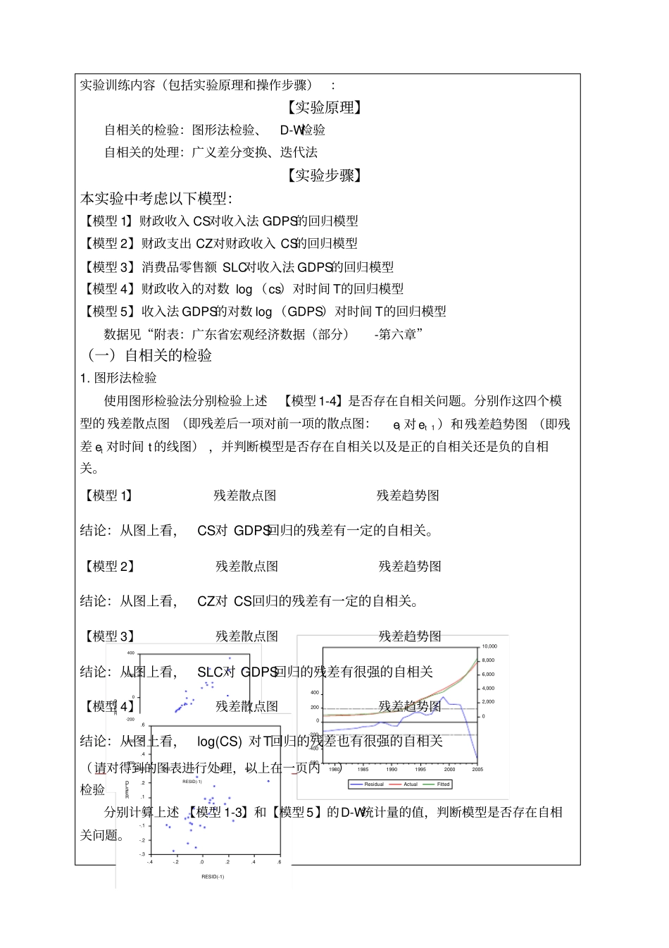 试验六自相关模型的检验和处理_第2页
