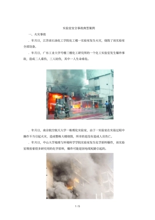 试验室安全事故典型案例