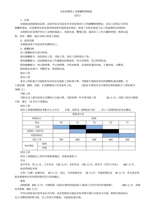 试验室聘用人员薪酬管理制度