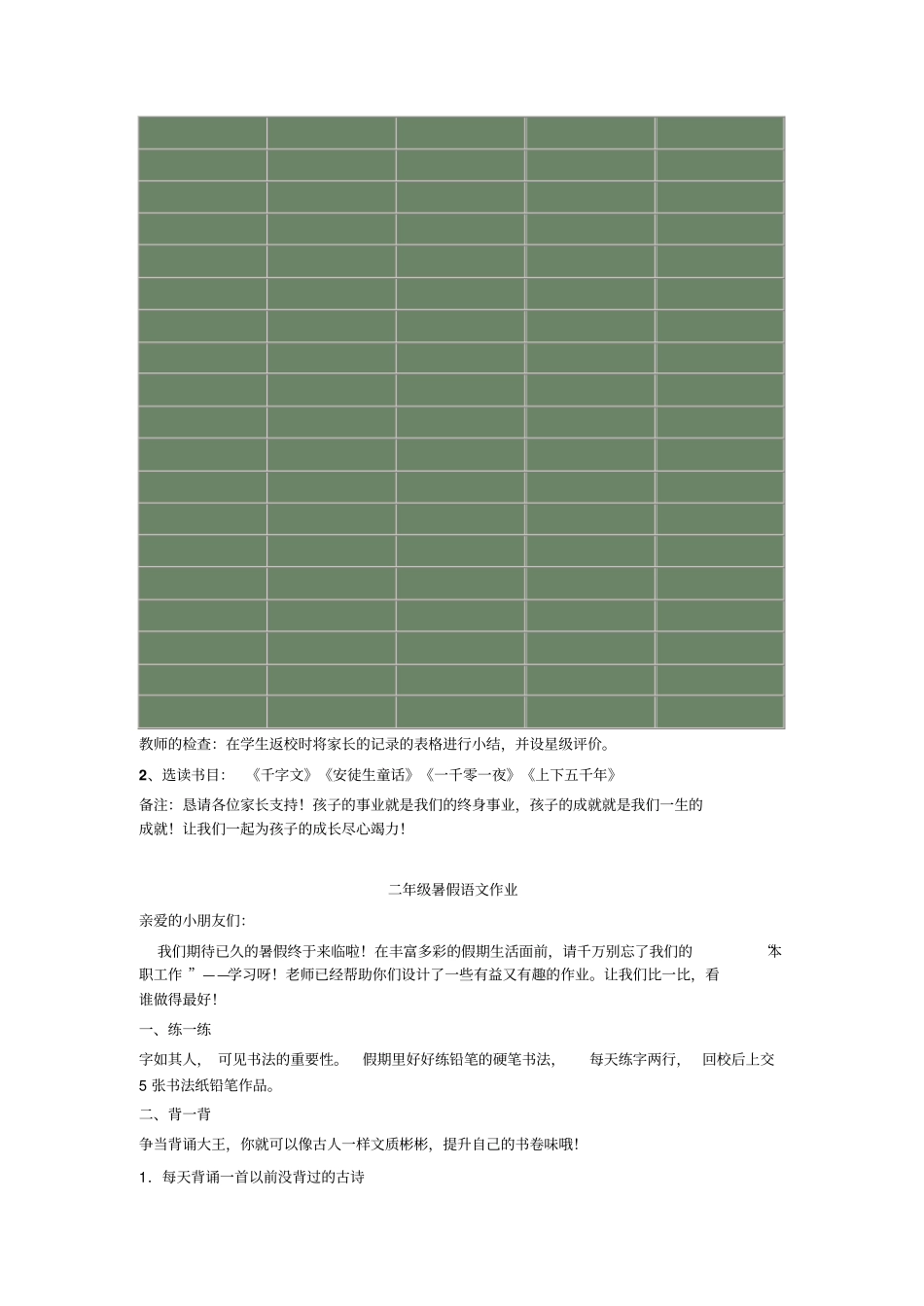 试验小学语文作业检查反馈_第2页