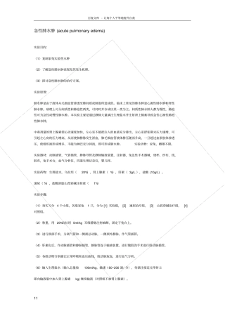 试验急性肺水肿