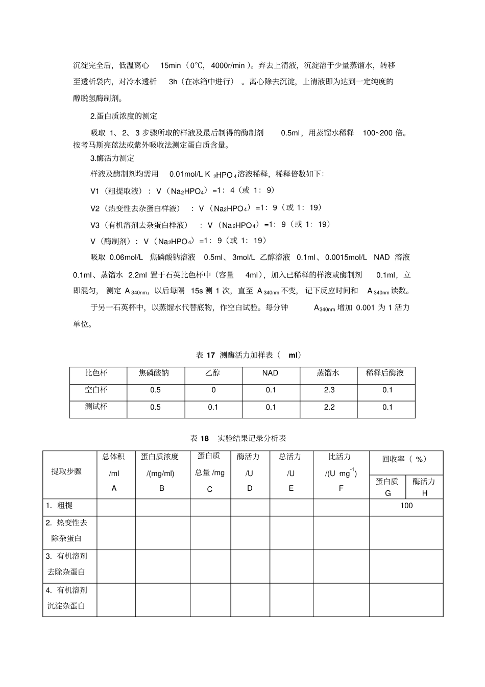 试验酵母醇脱氢酶的提纯及其性质的研究汇总_第3页