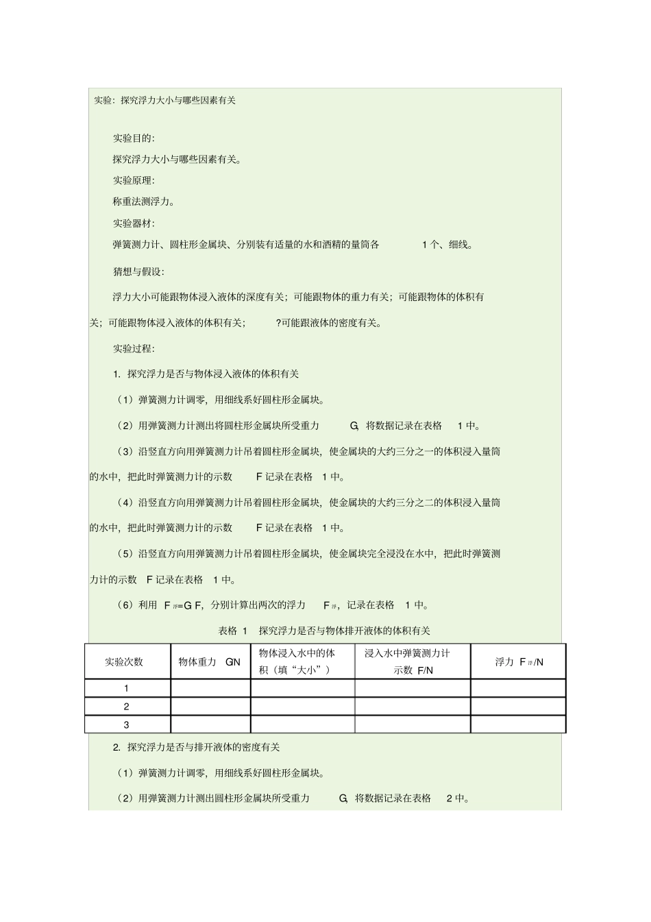 试验：探究浮力大小与哪些因素有关_第1页