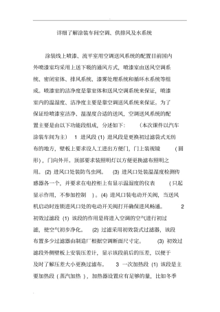 详细了解涂装车间空调、供排风及水系统