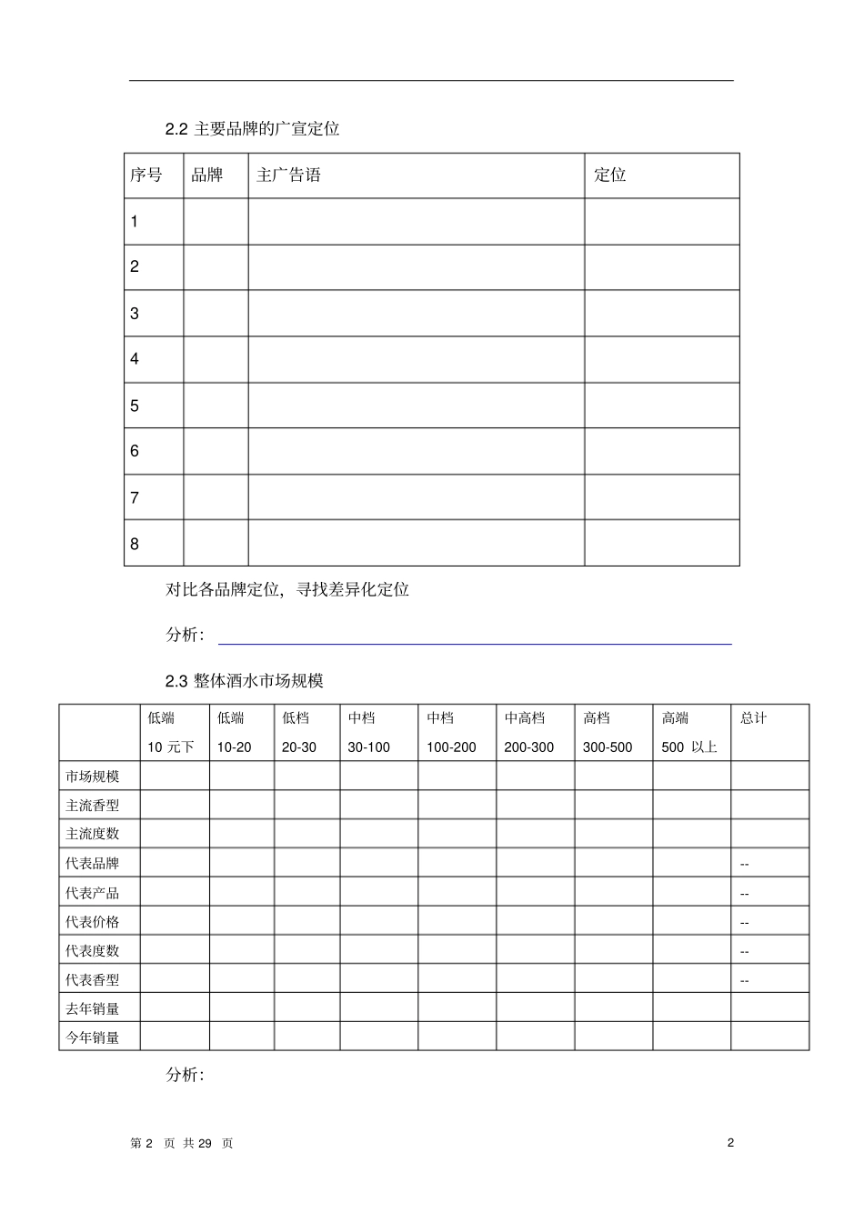 详细的白酒场调研表格_第2页