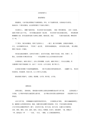 语文四年级上册习作例文讲解