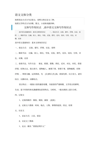 语文文体分类